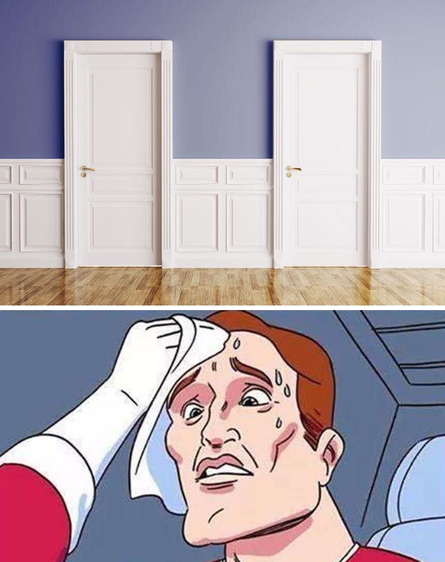 Two doors Blank Template - Imgflip