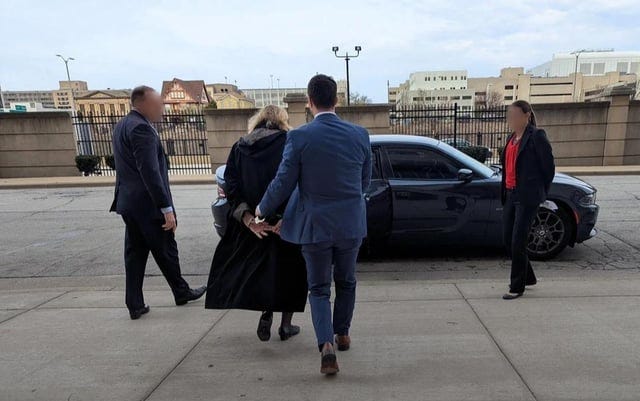 Judge Hannah Dugan in handcuffs, being arrested by the FBI. : r/pics