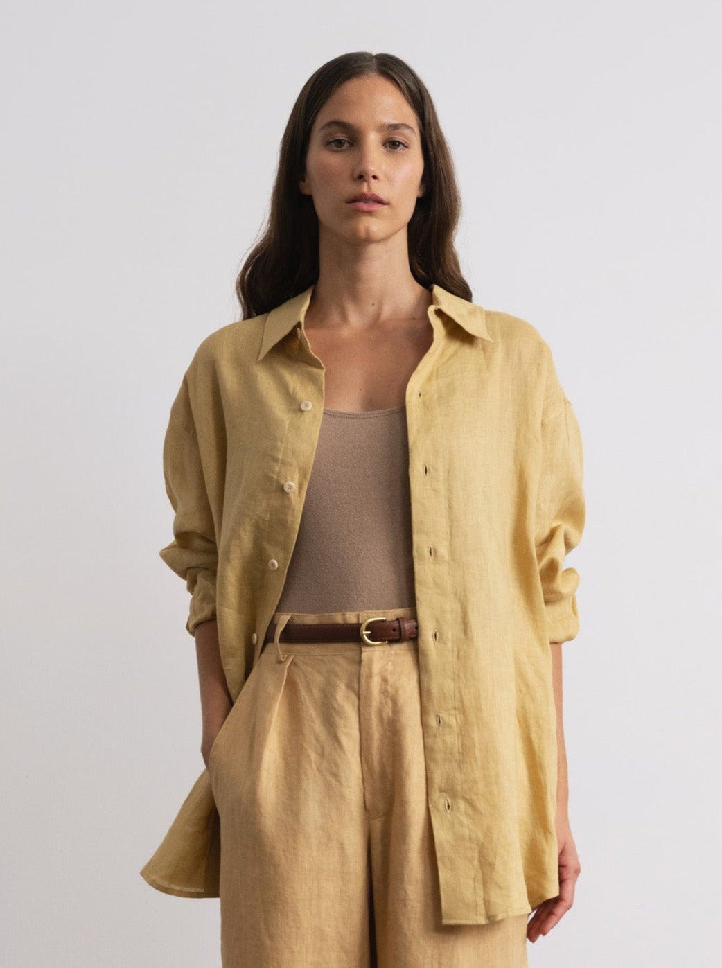 Vija Shirt, Light Linen, Hay