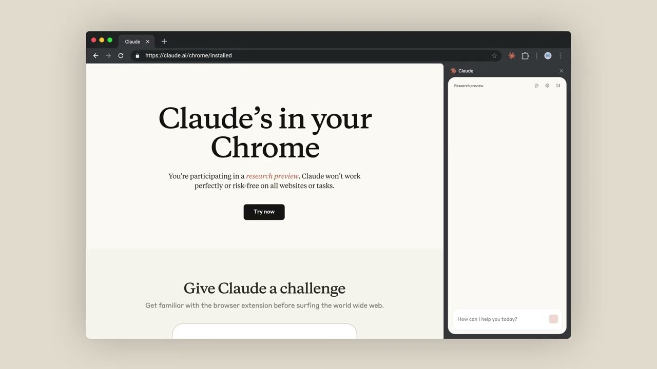 Anthropic launches a Claude AI agent that lives in Chrome | TechCrunch
