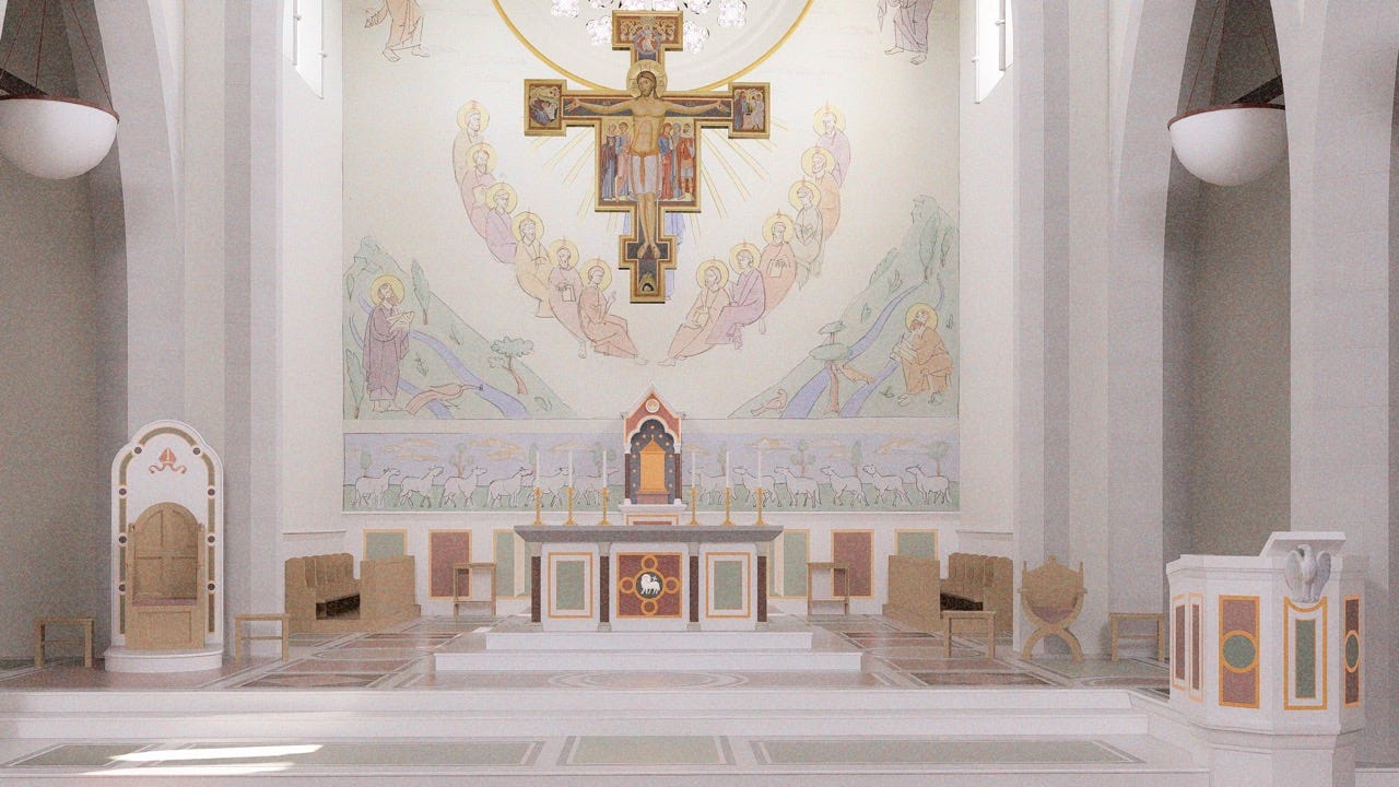 Visualisation of the reordered sanctuary at St Mary’s Cathedral Visualisation of the reordered sanctuary at St Mary’s Cathedral
