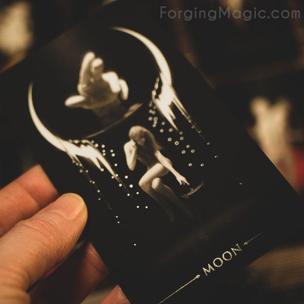 True Black Tarot Moon Card True Black Tarot Moon Card