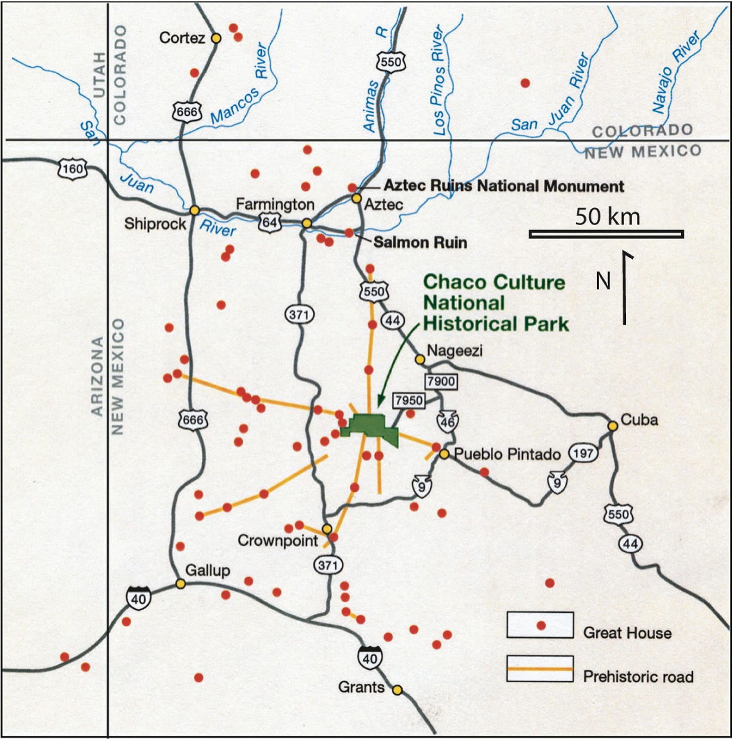 USGS map of Chaco Culture National Historical Park USGS map of Chaco Culture National Historical Park