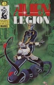 Covers to various issues of the science fiction comic, Alien Legion