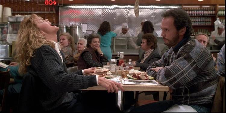 Meg Ryan as Sally and Billy Crystal as Harry having a meal in a diner in When Harry Met Sally Meg Ryan as Sally and Billy Crystal as Harry having a meal in a diner in When Harry Met Sally