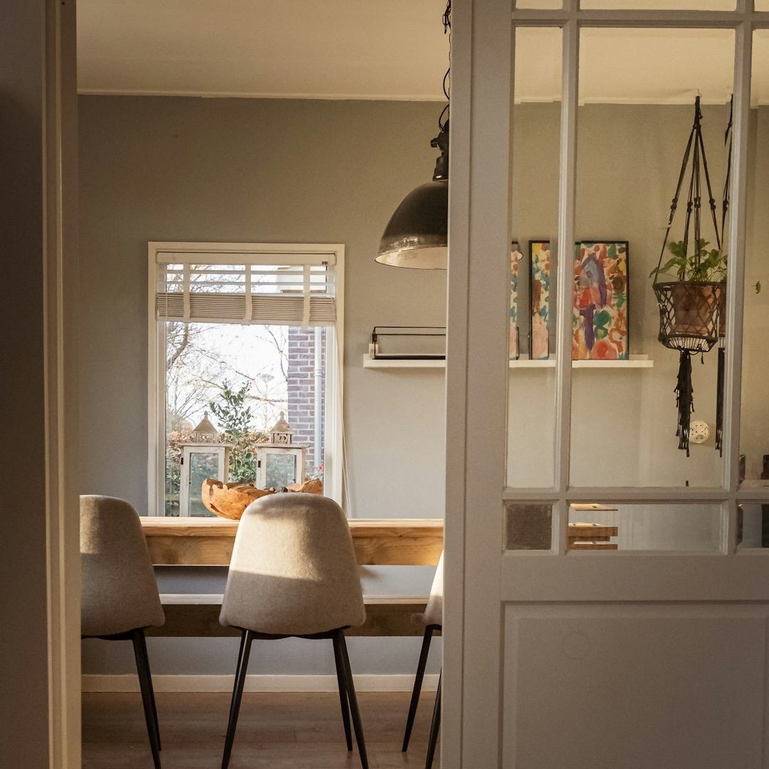 white wooden framed glass door closed