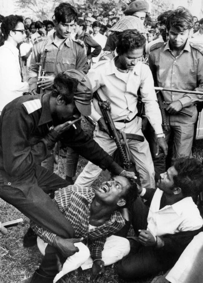 Guerrillas beat people suspected of collaborating with pro-Pakistan militias in 1971 during Bangladesh’s war for independence, a conflict that may have killed more than one million people.