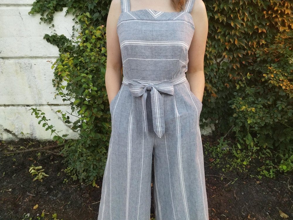 Detail of finished jumpsuit