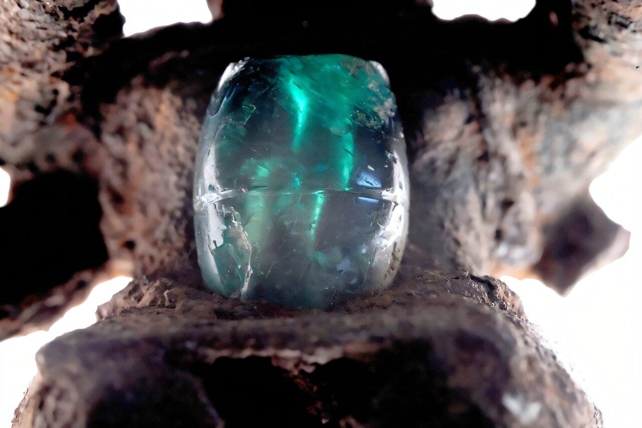 Emerald found in Tomb T4 at El Caño Emerald found in Tomb T4 at El Caño