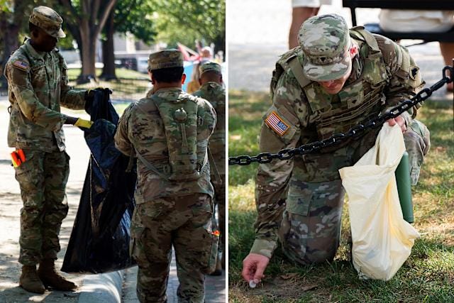 National Guard troops in DC turn to custodial work, landscaping to make  capital 'beautiful again'