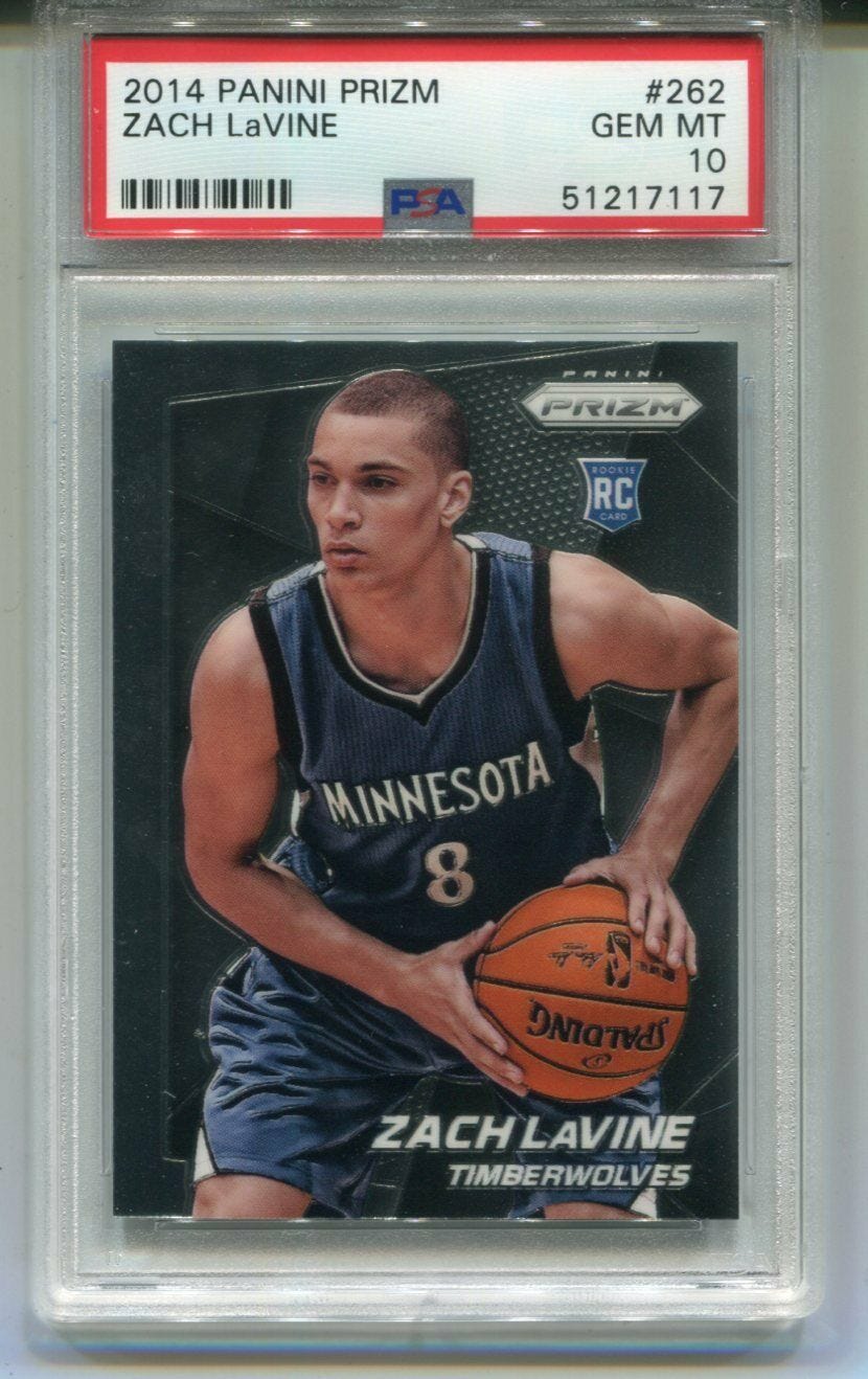 Image 1 - 2014-15-PANINI-PRIZM-RC-262-ZACH-LAVINE-PSA-10