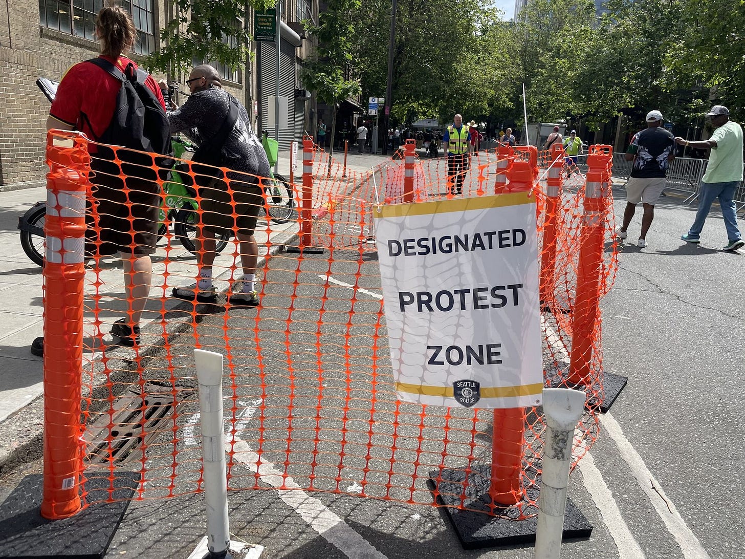 World Cup 2026: Tiny 'designated protest zones' pop up around Seattle  Stadium | The Seattle Times