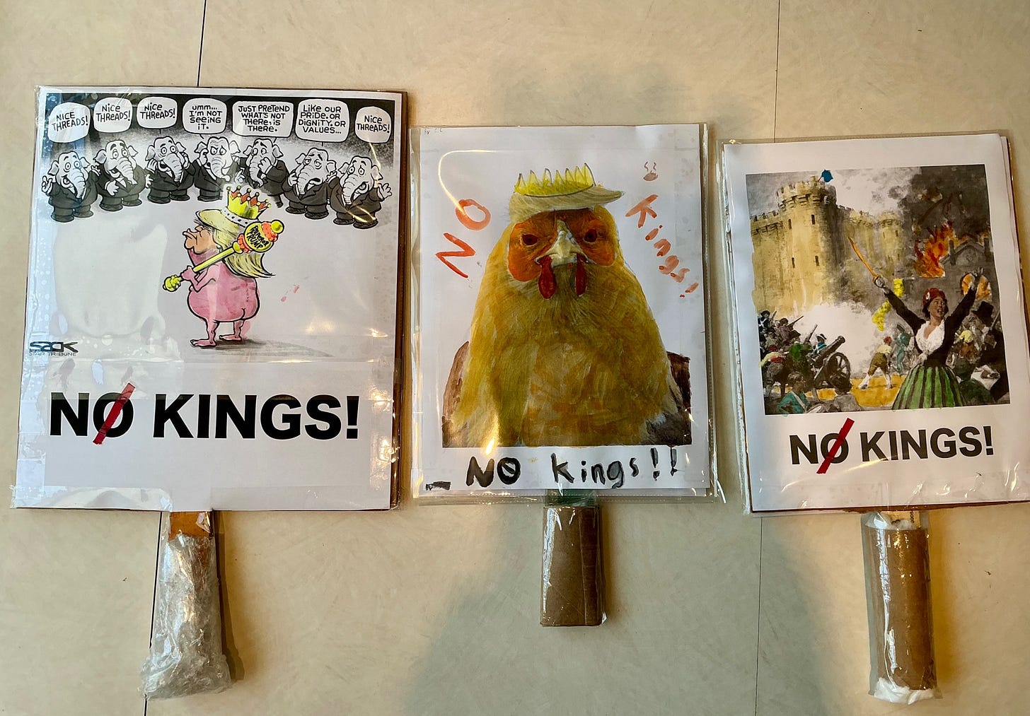 Editorial cartoons on the No Kings theme