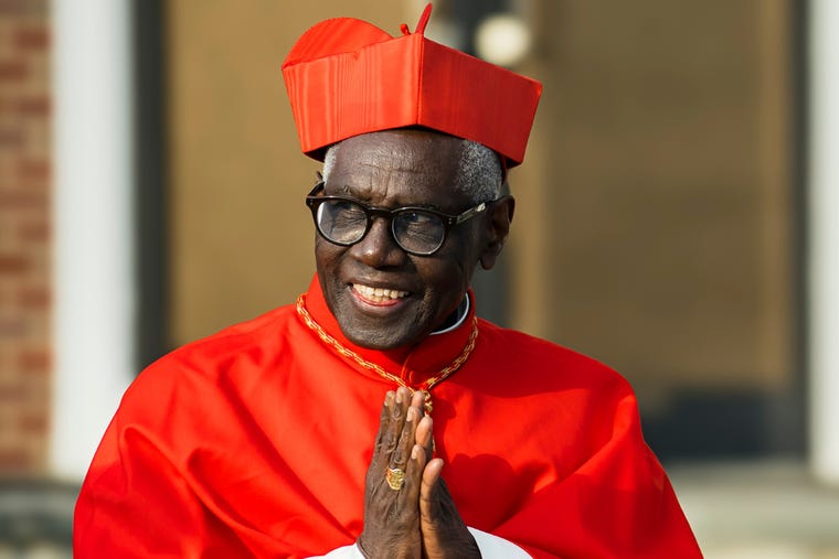 Cardinal Robert Sarah smiles outside St. John the Baptist Parish in Allentown, New Jersey, on the 2025 Solemnity of Christ the King.
