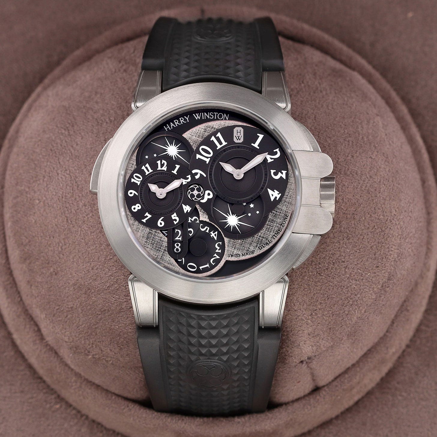 2023 Harry Winston Ocean Dual Time 44 Zalium / Gray / Arabic / Strap - Limited to 250 Pieces OCEATZ44ZZ008 Listing Image 1 2023 Harry Winston Ocean Dual Time 44 Zalium / Gray / Arabic / Strap - Limited to 250 Pieces OCEATZ44ZZ008 Listing Image 1