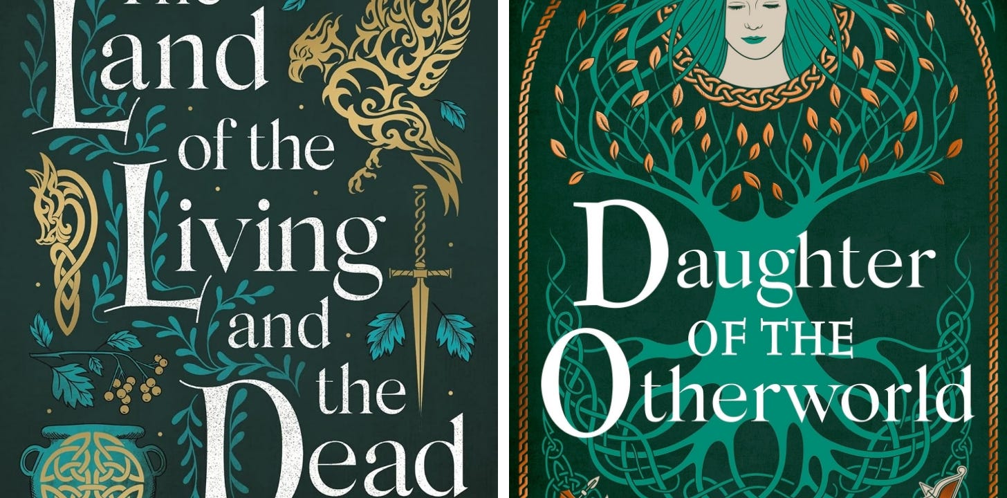 Book covers of Shauna Lawless' The Land of the Living and the Dead and Daughter of the Otherworld
