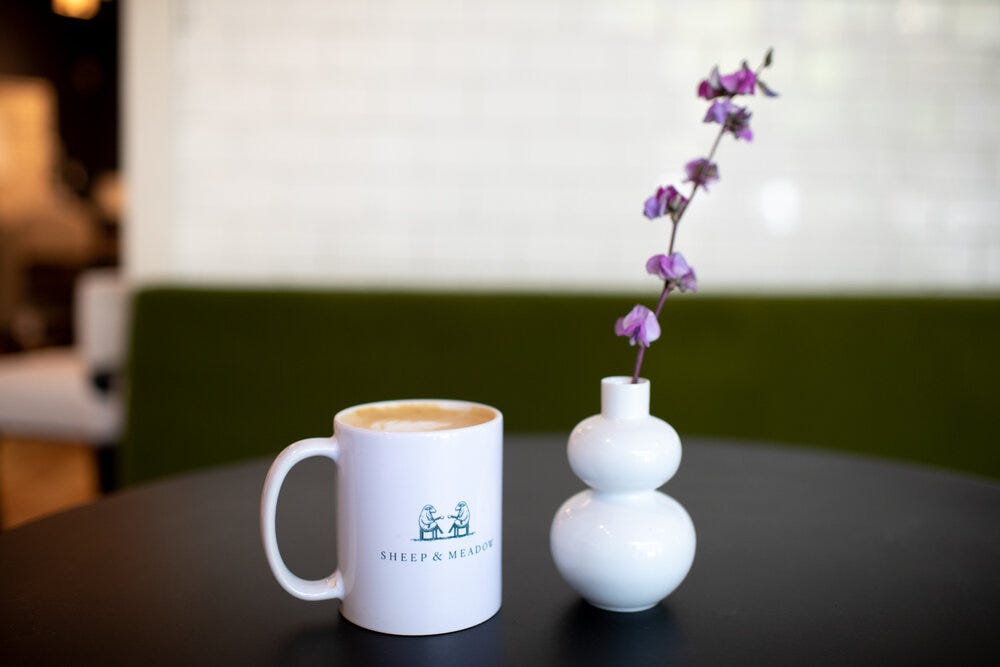 A cappuccino at Sheep &amp; Meadow.