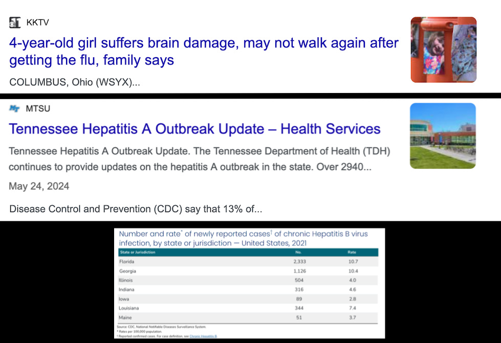 We do still see a lot of hepatitis A, hepatitis B, pneumococcal disease, and flu each year! Just not so much in those who are vaccinated and protected…