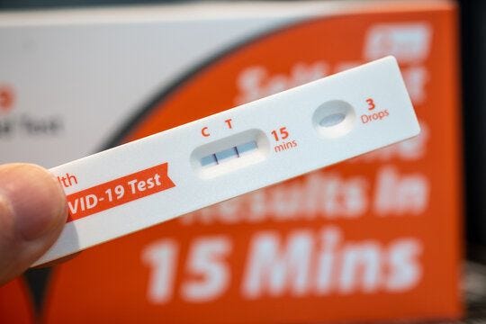 Positive result on a Covid Home Test Kit Positive result on a Covid Home Test Kit