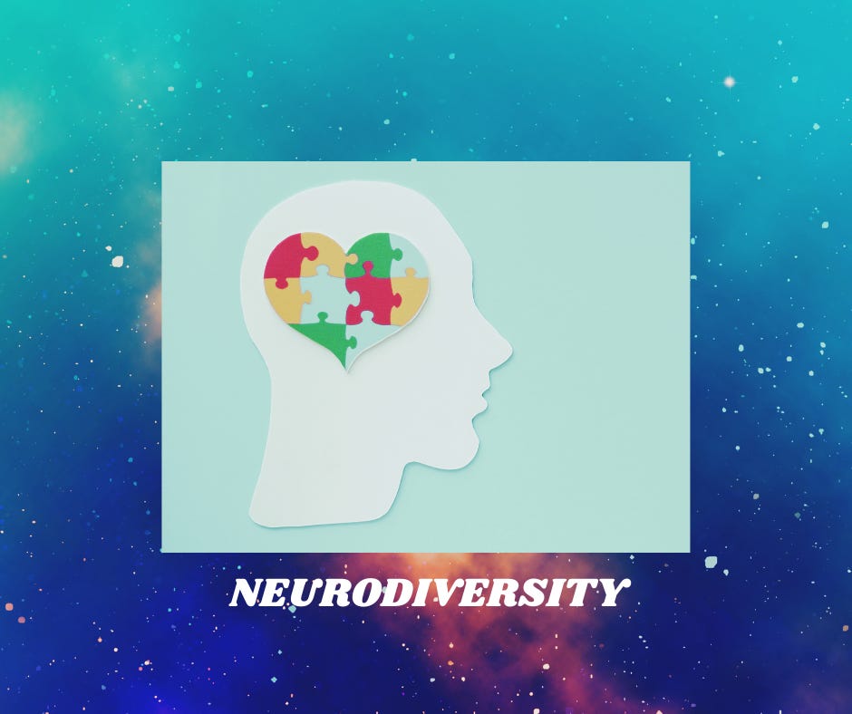 Presentation of Neurodiversity as a puzzle jigsaw heart on brain, mental health concept