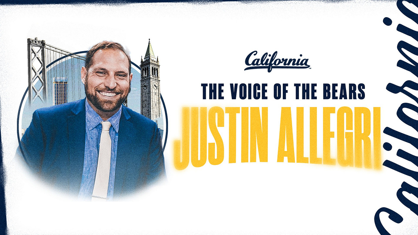 Justin Allegri Named Cal Play-By Play-Announcer Justin Allegri Named Cal Play-By Play-Announcer
