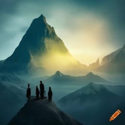 A construction crew blowing up a mountain in Middle-Earth A construction crew blowing up a mountain in Middle-Earth
