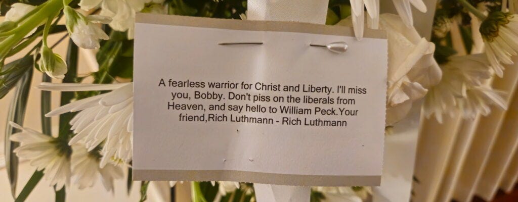 I'm William Peck: Richard Luthmann remembers Bobby Zahn, 9/11 responder, Tea Party warrior, MAGA original, and fighter for faith and liberty.
