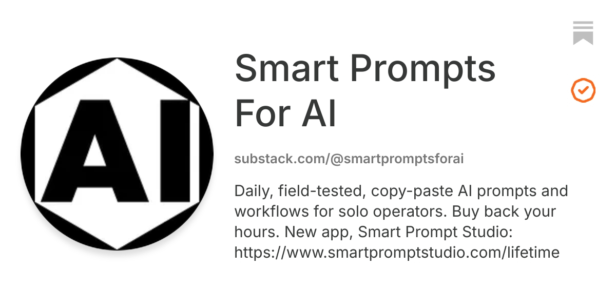Smart Prompts For AI | Substack