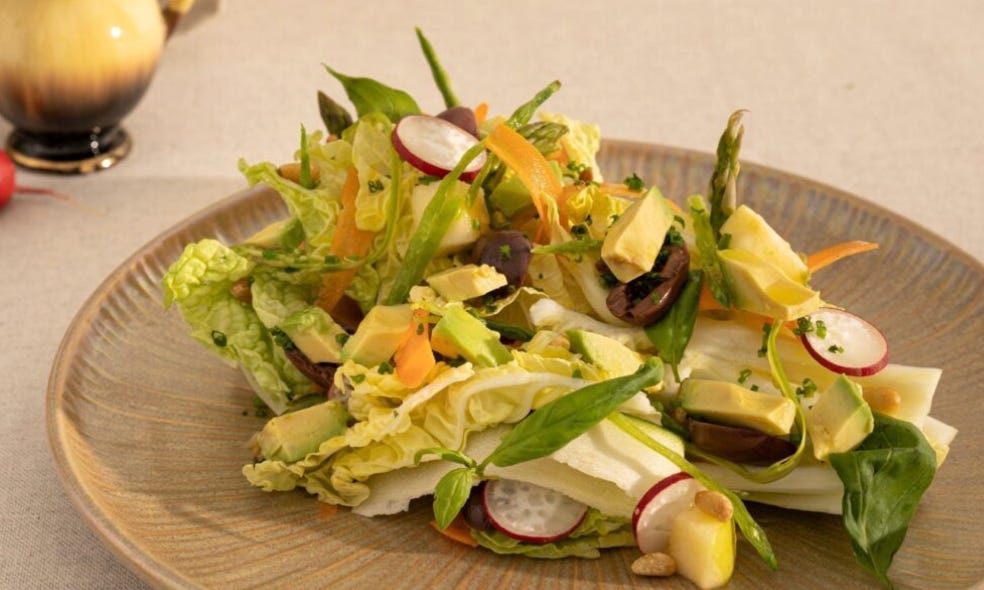 Healthy gourmet dish served at SHA Wellness in Spain.