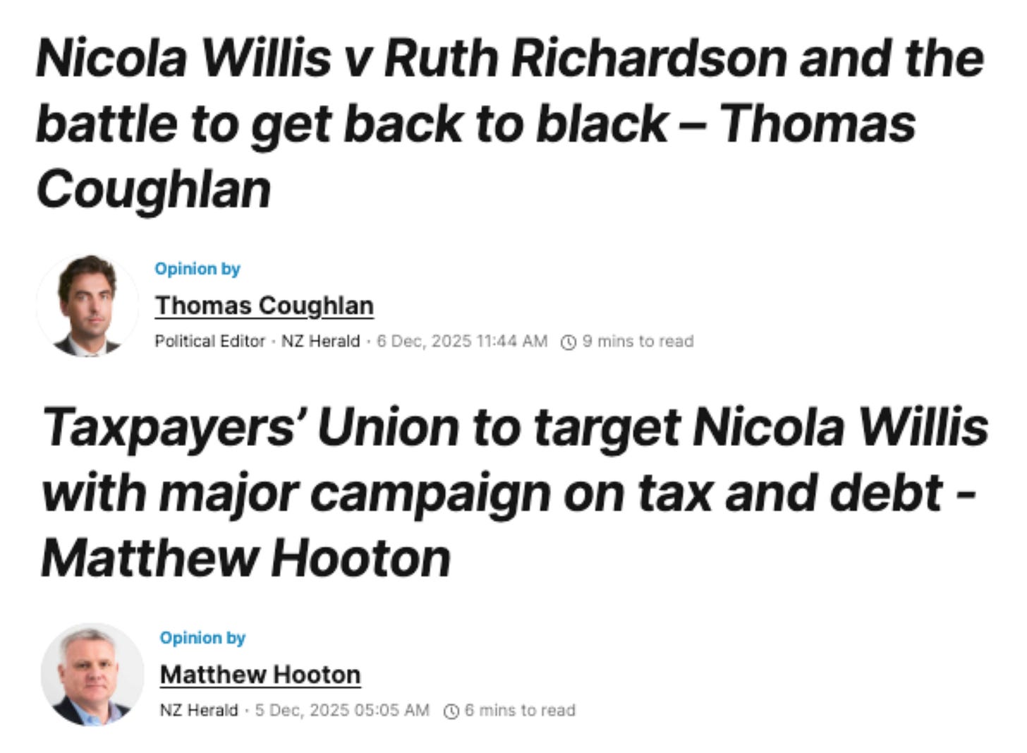 NZ Herald headlines.