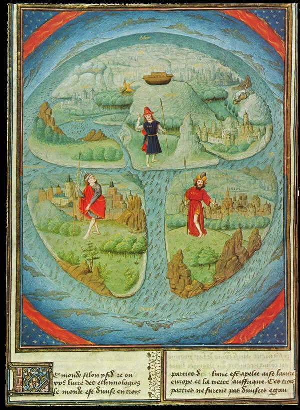 Mappa Mundi in La Fleur des Histoires, 1459–1463.