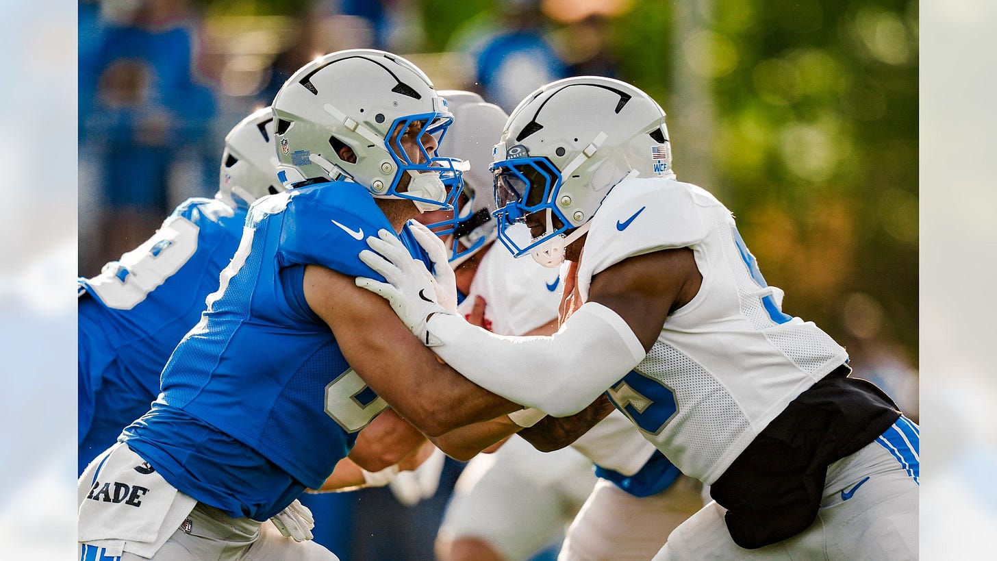 Sam LaPorta and Levi Onwuzurike at 2026 Detroit Lions training camp Sam LaPorta and Levi Onwuzurike at 2026 Detroit Lions training camp