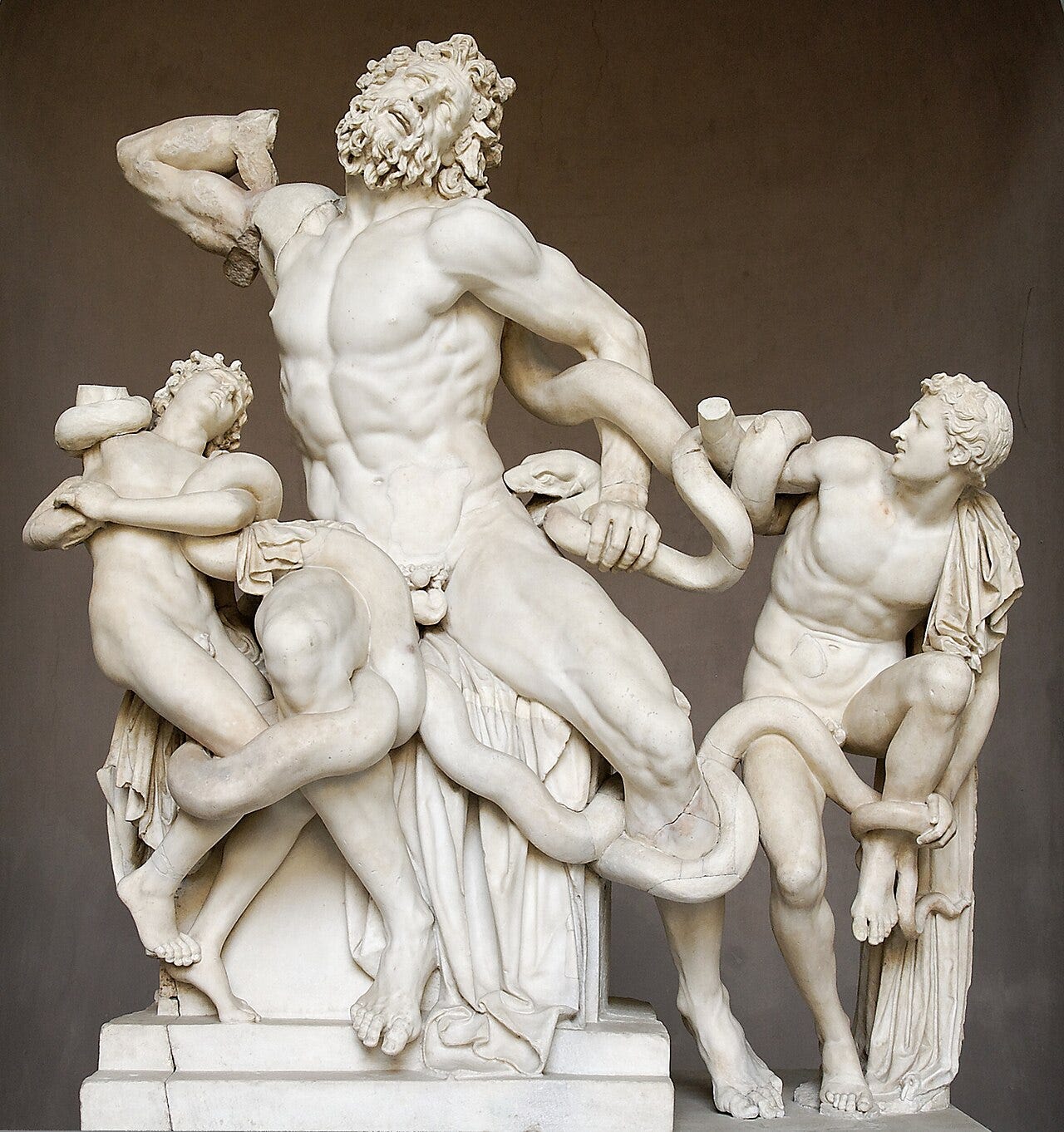 Priest and sons crushed by sea serpents, marble Priest and sons crushed by sea serpents, marble