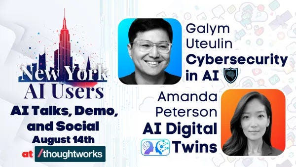 NYC AI Users - AI Talks, Demo & Social: AI Cybersecurity and Digital Twins NYC AI Users - AI Talks, Demo & Social: AI Cybersecurity and Digital Twins