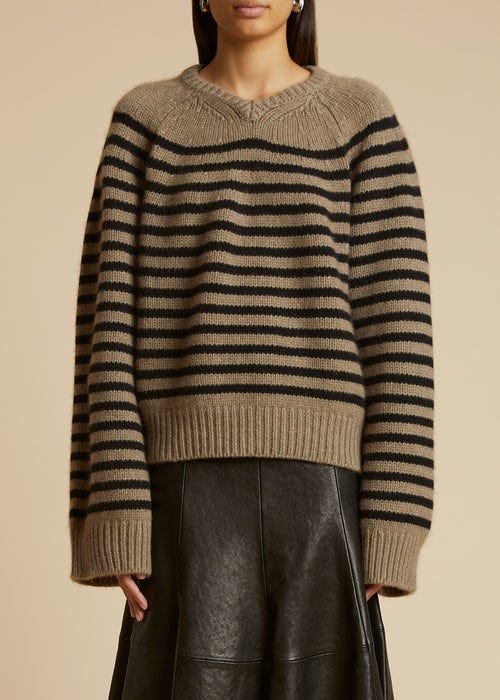 The Nalani Sweater in Barley and Black
