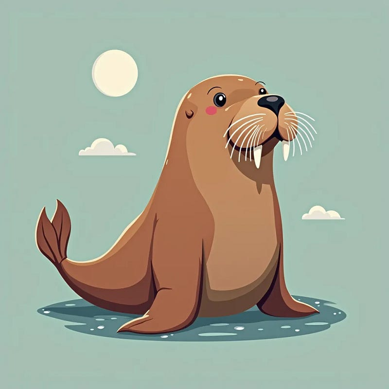 A digital illustration of a walrus.