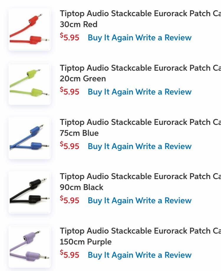 Series of cables in profile.