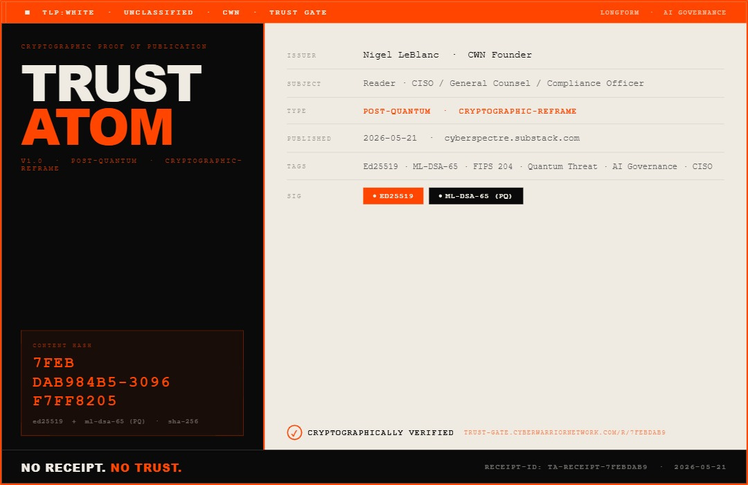 TrustAtom Receipt — 2030 Was a Lie.