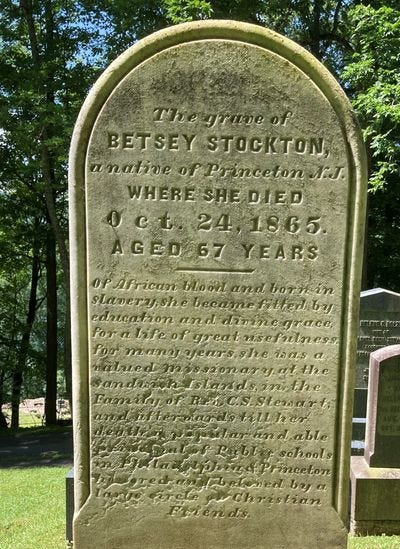 The tombstone of Betsey Stockton