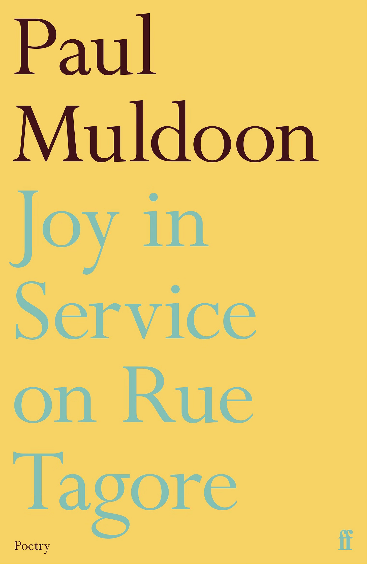 Yellow book cover with brown and turquoise text