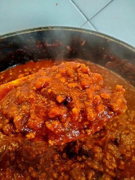 Preparazione chili di carne