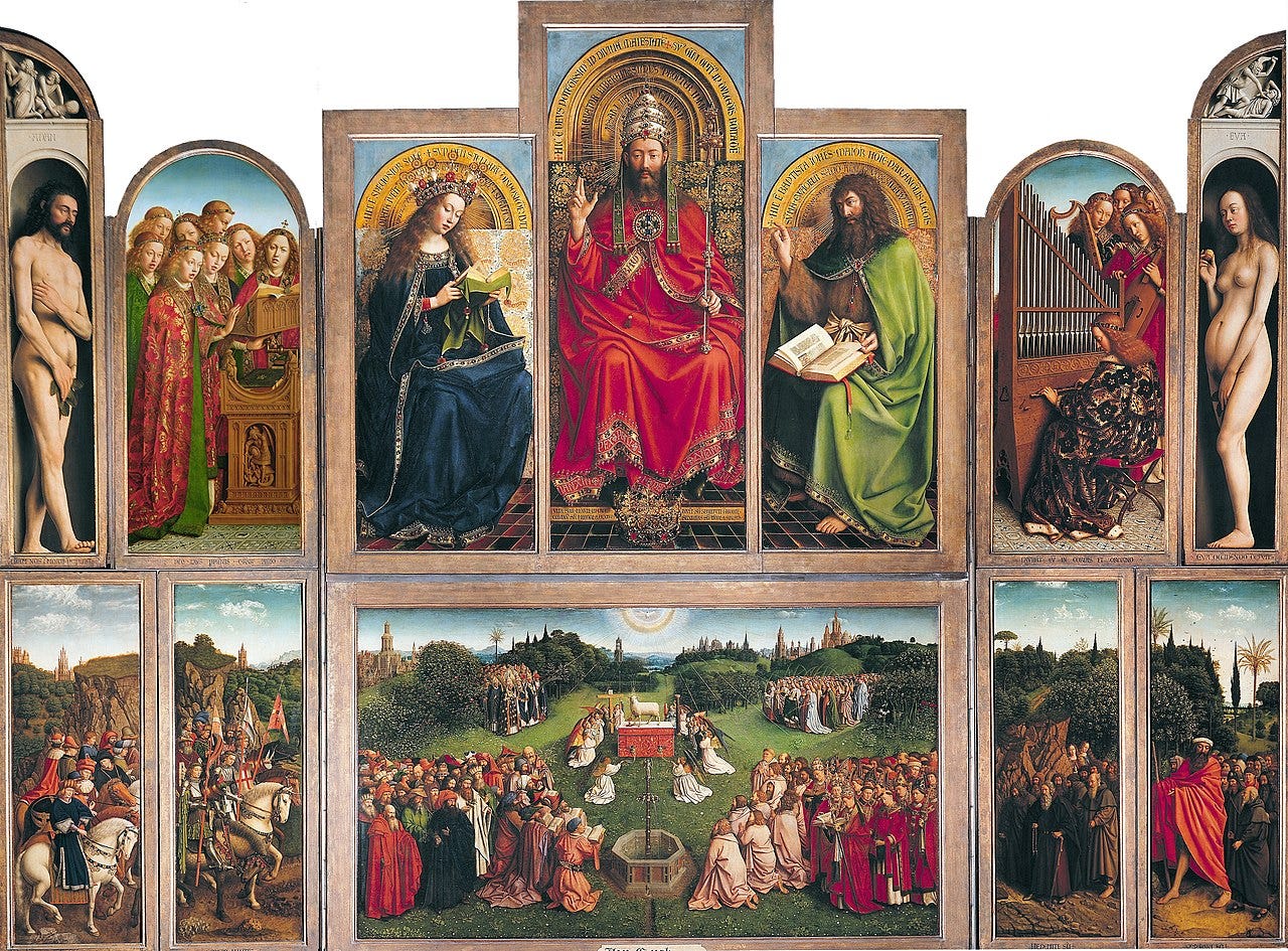 Ghent Altarpiece van Eyck polyptych opened Ghent Altarpiece van Eyck polyptych opened