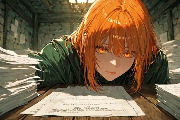 A cartoon of a person with orange hair and a stack of papers

AI-generated content may be incorrect.