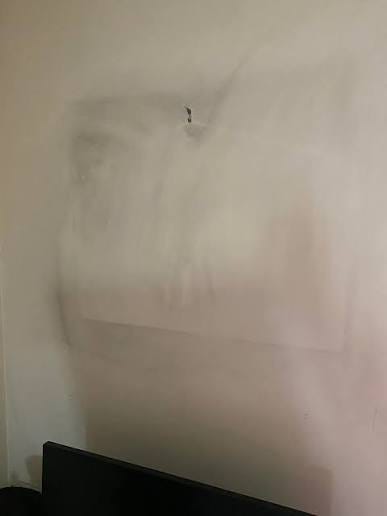 We have taken a picture off the wall and it has left a brown square mark.  Any recommendations on how to remove it? Have already tried sugar soap and  also warm soapy