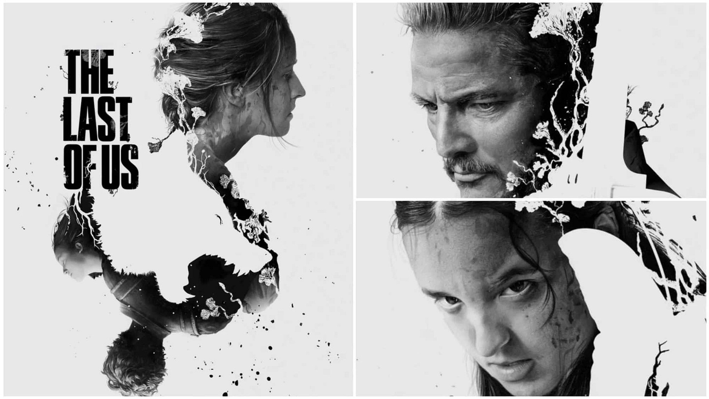 The Lasts of Us: season 2 poster in black and white.