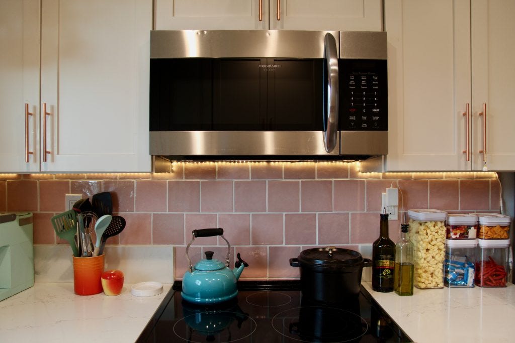 light pink kitchen tile 