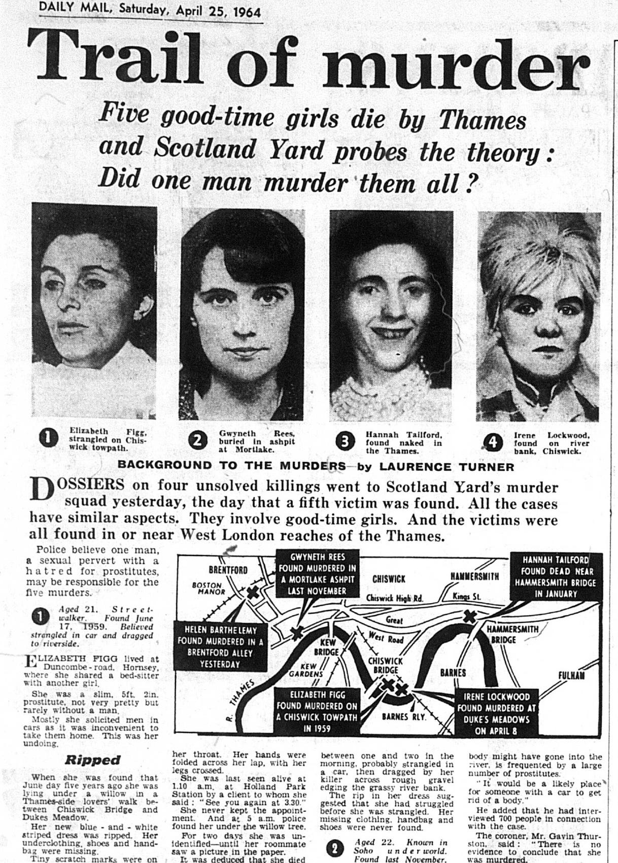 Daily Mail coverage of the Hammersmith Nude Murders