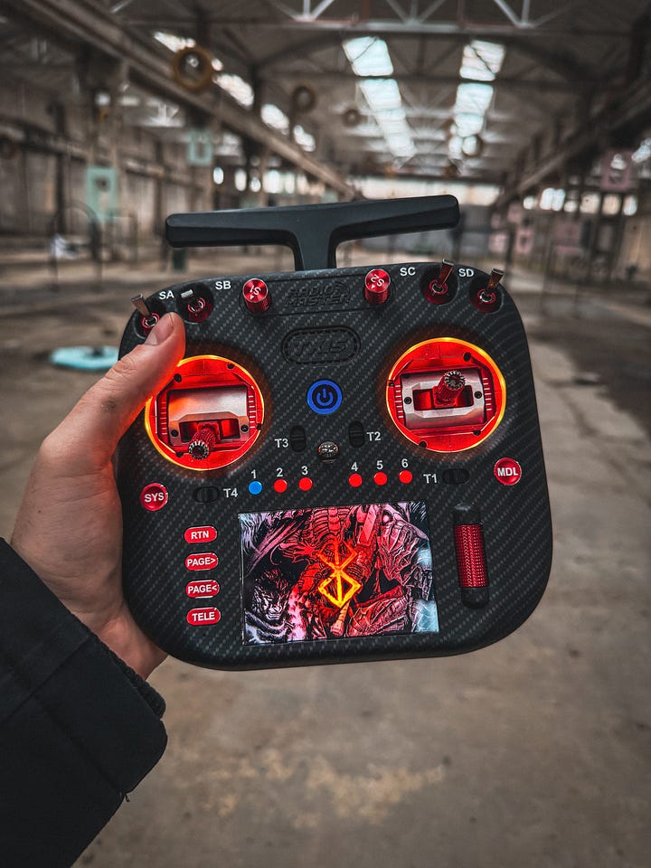 Stylish RadioMaster TX15 (Red) and Boxer Crush (White)