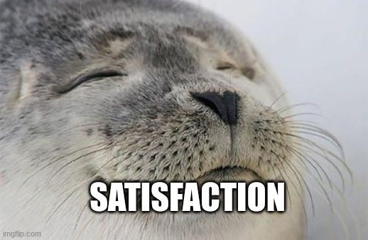 Satisfied seal meme