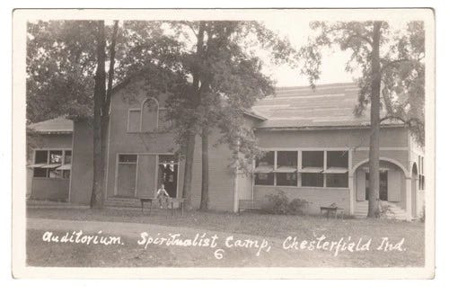 Spiritualist Camp Auditorium RPPC Postcard Chesterfield Madison County Indiana - Picture 1 of 2